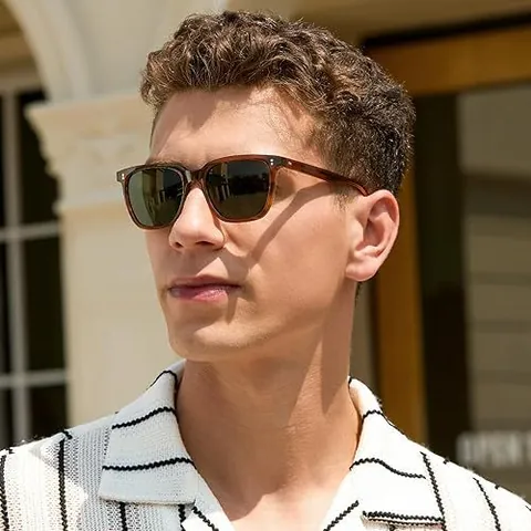 Square Sunglasses Polarized UV400 Protection PC Frame Anti Blue Light Retro Rivet Fashion Eyewear For Men Women