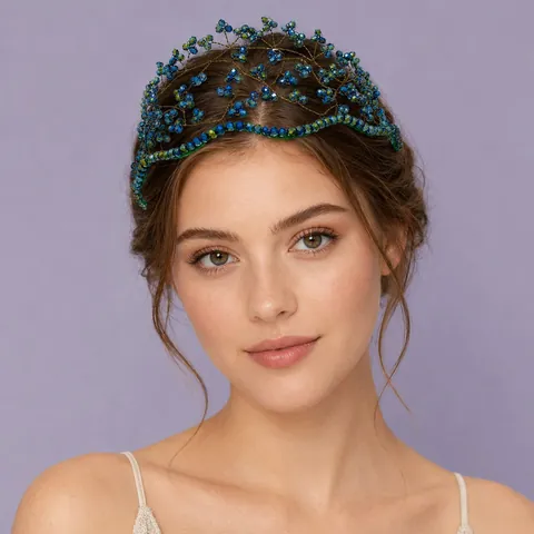 Handmade Crystal Beaded Bridal Headband Vintage Forest Style Copper Wire Branch Crown For Wedding Party Women Jewelry