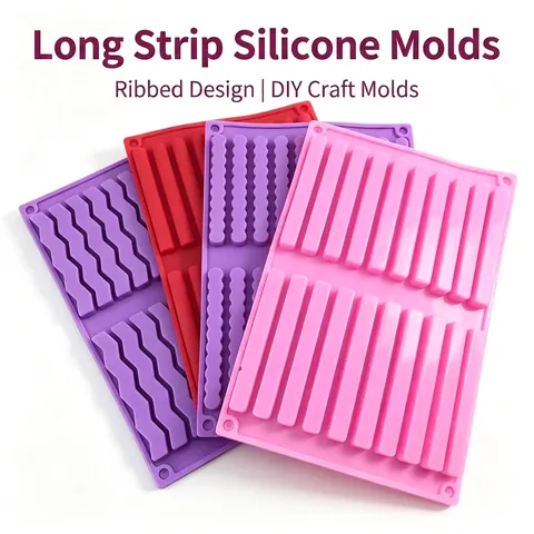 Silicone Strip Mold Wavy Square Twist Shapes For Chocolate Soap Fondant DIY Baking Heat Resistant Flexible Cake Decorating