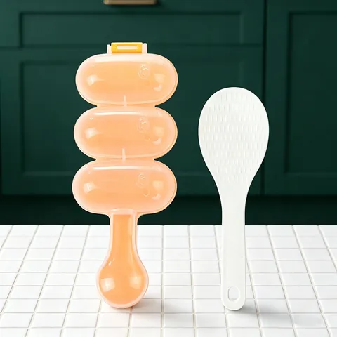 DIY Rice Ball Maker Shaker Mold Triple Spherical Sushi Meatball Maker With Rice Spoon For Kids Kitchen Bento Accessories