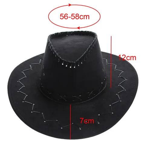 Vintage American Western Cowboy Hat For Men Women Faux Suede Wide Brim Sun Protection Hiking Outdoor Fedora Hat With Drawstring