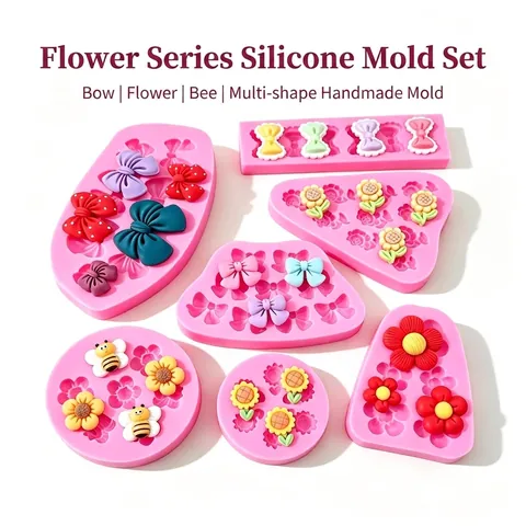 Sunflower Bee Bowknot Flower Silicone Mold For Baking Cake Decoration DIY Aromatherapy Plaster Craft