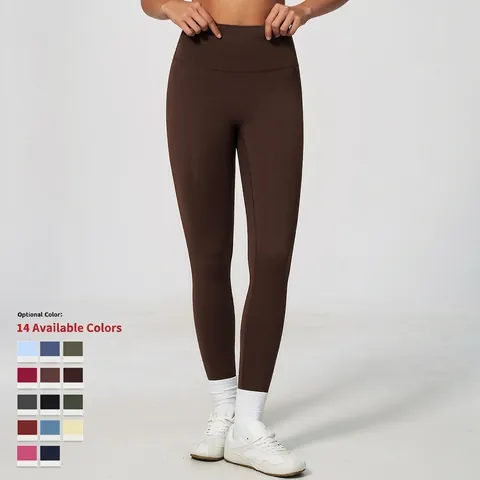 Dames Yoga Leggings Met Hoge Taille En Butt-Lifting Nylon Spandex Ademend Slim Fit Panty Voor Fitness Training Hardlopen Sport