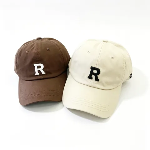 Gorra de Béisbol Con Letra R Bordada 3D Para Hombre Mujer Sarga de Algodón Ala Curva Protección Solar Outdoor Streetwear Ajustable