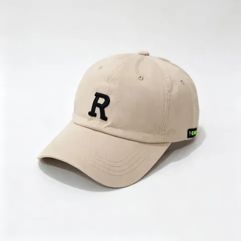 Gorra de Béisbol Con Letra R Bordada 3D Para Hombre Mujer Sarga de Algodón Ala Curva Protección Solar Outdoor Streetwear Ajustable