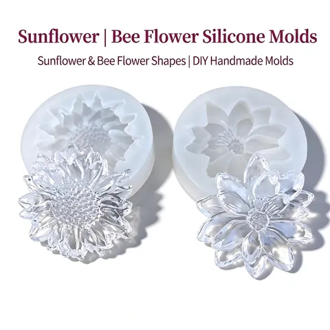 Mirror Surface Silicone Mold Sunflower Honey Flower Shape For Resin Casting DIY Jewelry Making Chocolate Baking Tool
