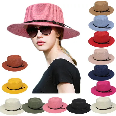 Women Elegant Straw Sun Hat With Decorative Pearl Flower Lace Bow Wide Brim Boater Beach Hat For Summer Travel Lady Vacation