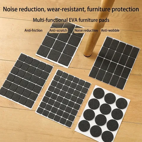 Multi Functional Thickened EVA Self Adhesive Furniture Pads Non Slip Table Leg Protectors Silent Floor Anti Wear Square Round Furniture Foot Pads