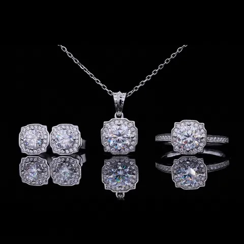 925 Sterling Silver Moissanite Stud Earrings For Women Luxurious Round Halo Moissanite Earrings With GRA Certificate Gift Box Jewelry