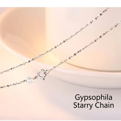 925 Sterling Silver Bare Chain Necklace For Women Snake Box Water Wave O-Chain Clavicle Fine Plain Link Chain Jewelry