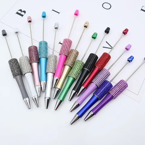 Bolígrafo con Perlas DIY Diamantes de Imitación Brillantes Pluma Rotativa Papelería de Cristal de Colores Regalo de Escritura para Mujeres