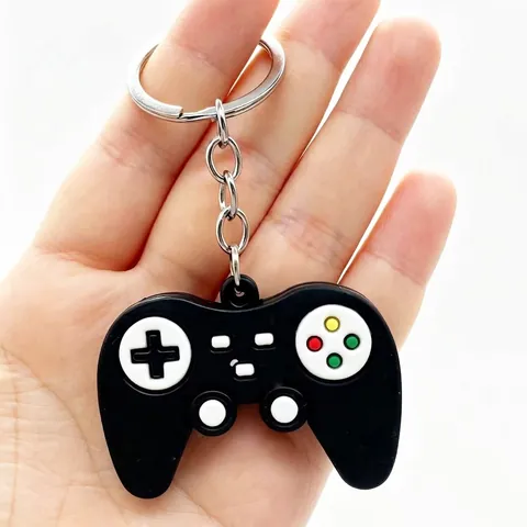 Creative Simulation Game Controller Keychain PVC Soft Glue Gamepad Pendant Keyring For Backpack Hanging Students Gamers Gift