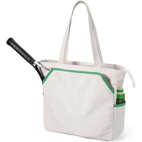 Large Quilted Tennis Tote Bag With Shoe Compartment Multi Functional Pickleball Bag For Men Women Sports Gym Travel Handbag