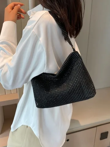 Sac à Bandoulière pour Femmes en Strass Sac de Soirée Scintillant Pochette à Main Mode Coréenne pour Banquet Fête Mariage Femme