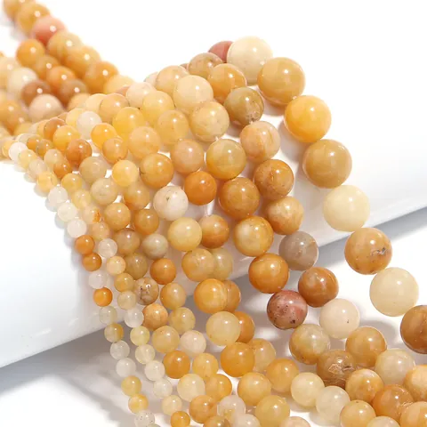 Natural Yellow Aventurine Stone Beads For DIY Jewelry Making Matte Drilled Loose Beads For Bracelet Necklace Earring Semi-Finished Accessories