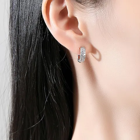 Minimalist Copper Zirconia Huggie Earrings For Women Men Double Row Pavé Gold Silver Plated Vintage Fashion Jewelry Gift