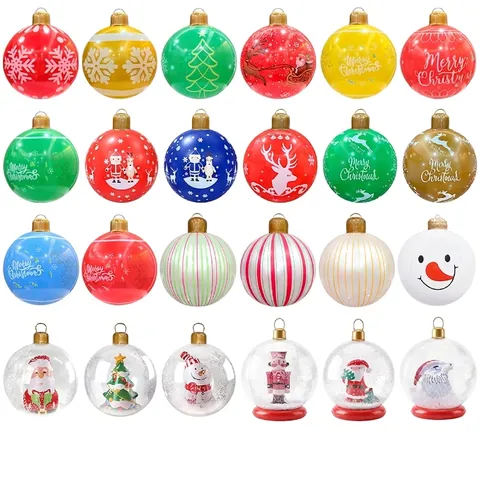 Inflatable Christmas Ball Ornament PVC Large Outdoor Yard Decoration Festive Hanging Holiday Party Porch Home Decor
