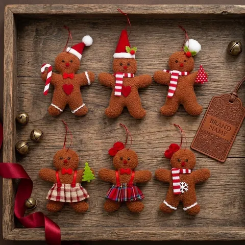 Omini di Pan di Zenzero Natalizi Ciondoli Sospesi in Peluche di Stoffa per Decorazioni per Alberi di Natale Bomboniere per Feste di Vacanza Decorazioni per la Casa