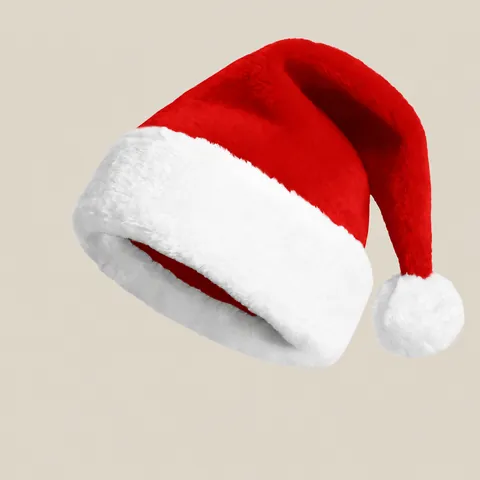 Bunte Kurzplüsch Weihnachtsmütze Mit Weißem Kunstfellbesatz Und Bommel Warme Verdickte Festival Party Dekorative Mütze Für Erwachsene