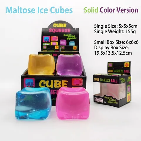 Juguete Antiestrés Cubo de Hielo de Maltosa de Alta Transparencia Cubo de Agua Cristal Squishy Sensorial Fidget Toy Regalo