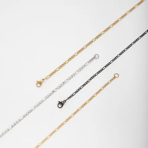 Collana Figaro Minimalista in Acciaio Inossidabile Catena NK per Uomo Donna Moda Unisex Gioielli da Clavicola Oro Argento Nero Accessori