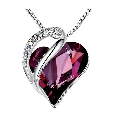 Herz Geburtsstein Anhänger Halskette Für Frauen Mädchen Legierung Bunte Kristall Strass Schmuck Geschenk