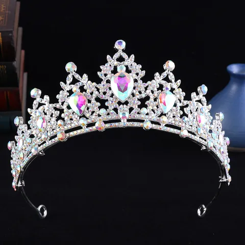 Vintage Barock Legierung Strass Braut Krone Luxus Hochzeit Tiara Für Damen Mädchen Geburtstag Party Prinzessin Haarschmuck