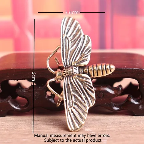 Vintage Messing Mot Insect Ornament Antieke Afwerking Desktop Decoratie Thee Huisdier Figuur Voor Huis Kantoor Bureau Geschenk