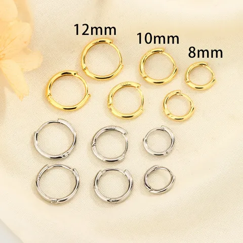 925 Sterling Silver Post Simple Copper Hoop Earrings For Men Women Minimalist High-end Small Circle Ear Bone Ring Unisex