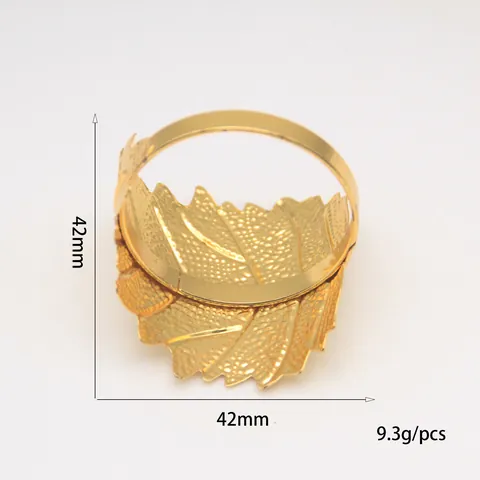 Electroplated Iron Leaf Napkin Rings Metal Napkin Holder For Wedding Party Dinner Table Decoration Banquet Tableware Accessories