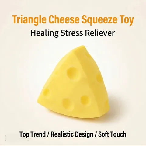 Giant Cheese Squishy Slow Rebound Simulation Food Stress Relief Squeeze Toy for Kids and Adults Soft PU Foam Material