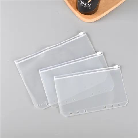 A6 A5 Busta di Stoccaggio con Zip per Raccoglitore ad Anelli PVC Impermeabile Trasparente Organizer per Ufficio e Scuola