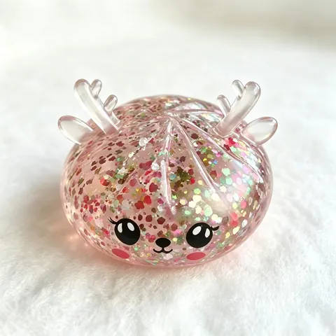 Χριστουγεννιάτικο Παιχνίδι Squishy Τάρανδος Μαλακό Παιχνίδι Συμπίεσης Ανακούφισης από το Στρες Με Γκλίτερ για Παιδιά Χριστουγεννιάτικο Δώρο