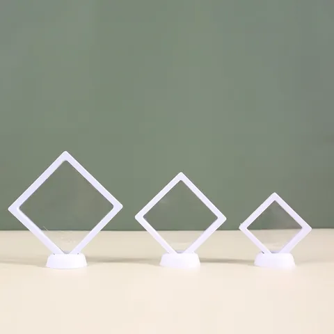 Transparent PE Film Floating Jewelry Box Plastic Display Stand Case For Necklace Ring Earring Storage Gift Dustproof Box