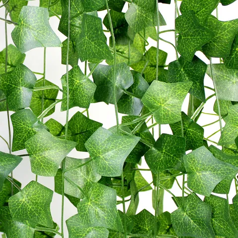Ghirlanda di Vite di Edera Artificiale in Tessuto di Seta Piante Pensili Verdi per Decorazione Domestica Matrimonio Giardino Parete