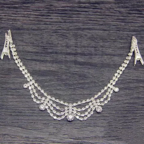 Princess Style Alloy Rhinestone Hair Chain For Kids Festival Performance Cute Silver Flower Crown Hair Accessories For Girls
