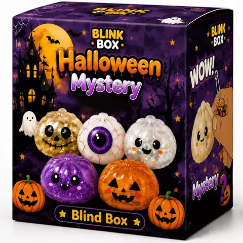 Halloween Squishy Toy Set TPR Slow Rebound Stress Relief Toy Pumpkin Ghost Skull Eyeball Shapes Horror Cute Gift For Kids