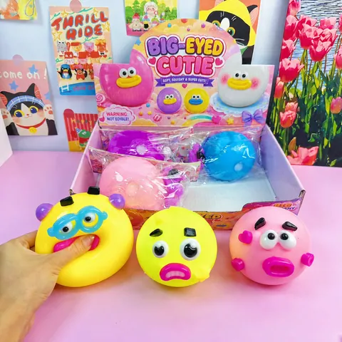 Dog Face Swap Squishy Stress Relief Toy Big Eyed Funny Dog Squeeze Ball Cartoon Animal Sensory Toy for Kids Adults Gift