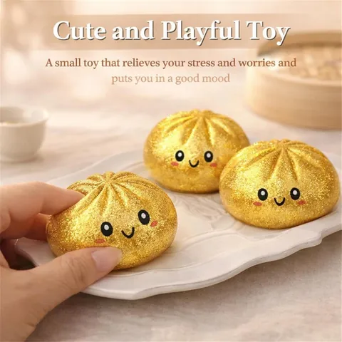 Προσομοίωση Dumpling Squishy Glitter Παιχνίδι Ανακούφισης Από Το Στρες Χαριτωμένο Χαμογελαστό Πρόσωπο Ψωμάκι Με Ατμομάγειρα Για Παιδιά Ενήλικες Γραφείο Αποσυμπίεση