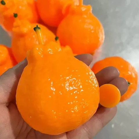 Realistic Handmade Orange Squishy Stress Relief Toy Simulation Fruit Clay Ball Squeeze Toy For Office Daily Relax Adults Kids