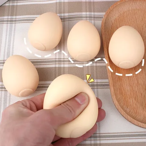 Realistic Egg Shaped Squishy Toy Soft TPR Material Stress Relief Sensory Toy For Office Home Adults Teens Prank Joke Gift