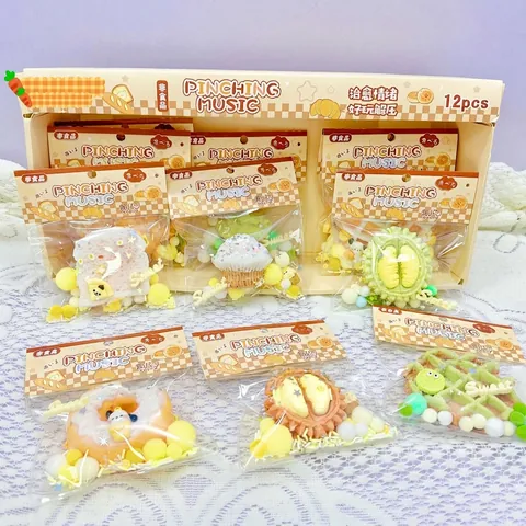 Groot Transparant TPR Squishy Speelgoed Simulatie Voedsel Dessert Stressverlichting Speelgoed Met Laser Glitter En Parels