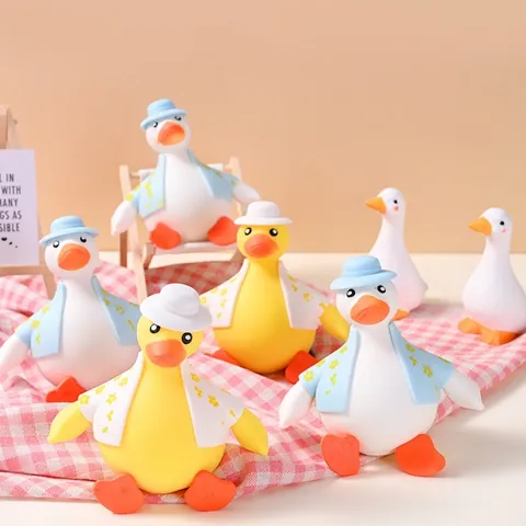 Cartoon Ente Squishy TPR Stressabbau Spielzeug Langsame Rückfederung Weiches Quetschspielzeug Für Kinder Erwachsene Gelbe Blaue Ente