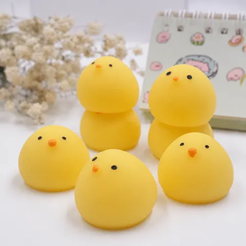 Animal Squishy Toy Soft TPR Stress Reliever Decompression Ball Cute Yellow Chicken Style Office Desktop Decor Gift For Adults Kids