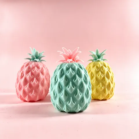 Simulation Pineapple Squishy Toy TPR Stress Relief Fidget Toy Pineapple Pattern Sensory Squeeze Toy For Kids And Adults Relaxation
