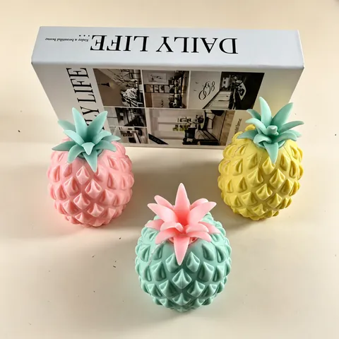 Simulation Pineapple Squishy Toy TPR Stress Relief Fidget Toy Pineapple Pattern Sensory Squeeze Toy For Kids And Adults Relaxation