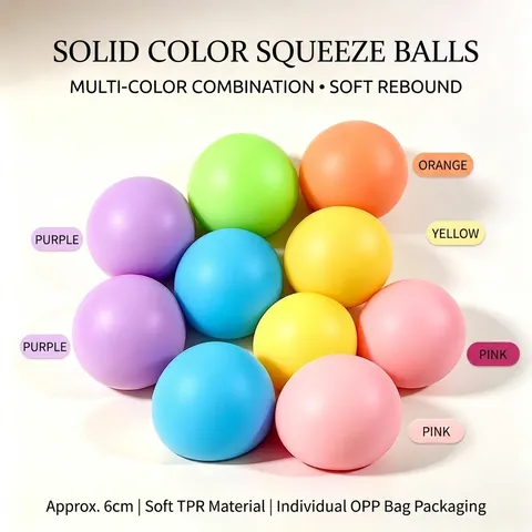 Solid Swirl Color Round Ball Squishy Stress Relief Squeeze Ball TPR Decompression Fidget Toy For Adults Teens Party Favors