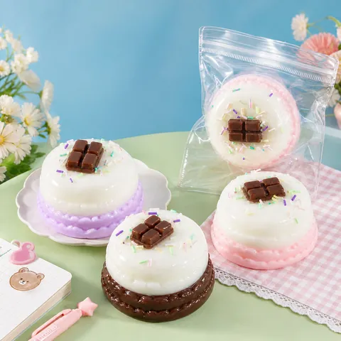 Simulatie Taart Squishy Speelgoed Zacht TPR Langzaam Terugverend Realistisch Speeleten Stressverlichting Speelgoed Voor Kinderen Volwassenen Decoratief Speelgoed