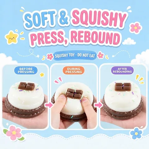 Simulatie Taart Squishy Speelgoed Zacht TPR Langzaam Terugverend Realistisch Speeleten Stressverlichting Speelgoed Voor Kinderen Volwassenen Decoratief Speelgoed