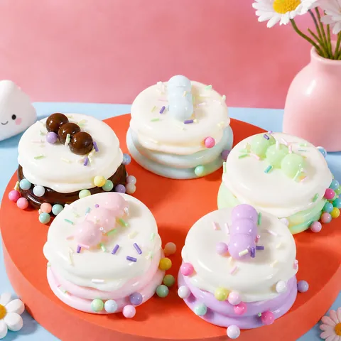 Simulation Soymilk Soufflé Squishy Toy Slow Rebound Soft TPR Squeeze Toy Cute Food Play Decompression Gift For Stress Relief